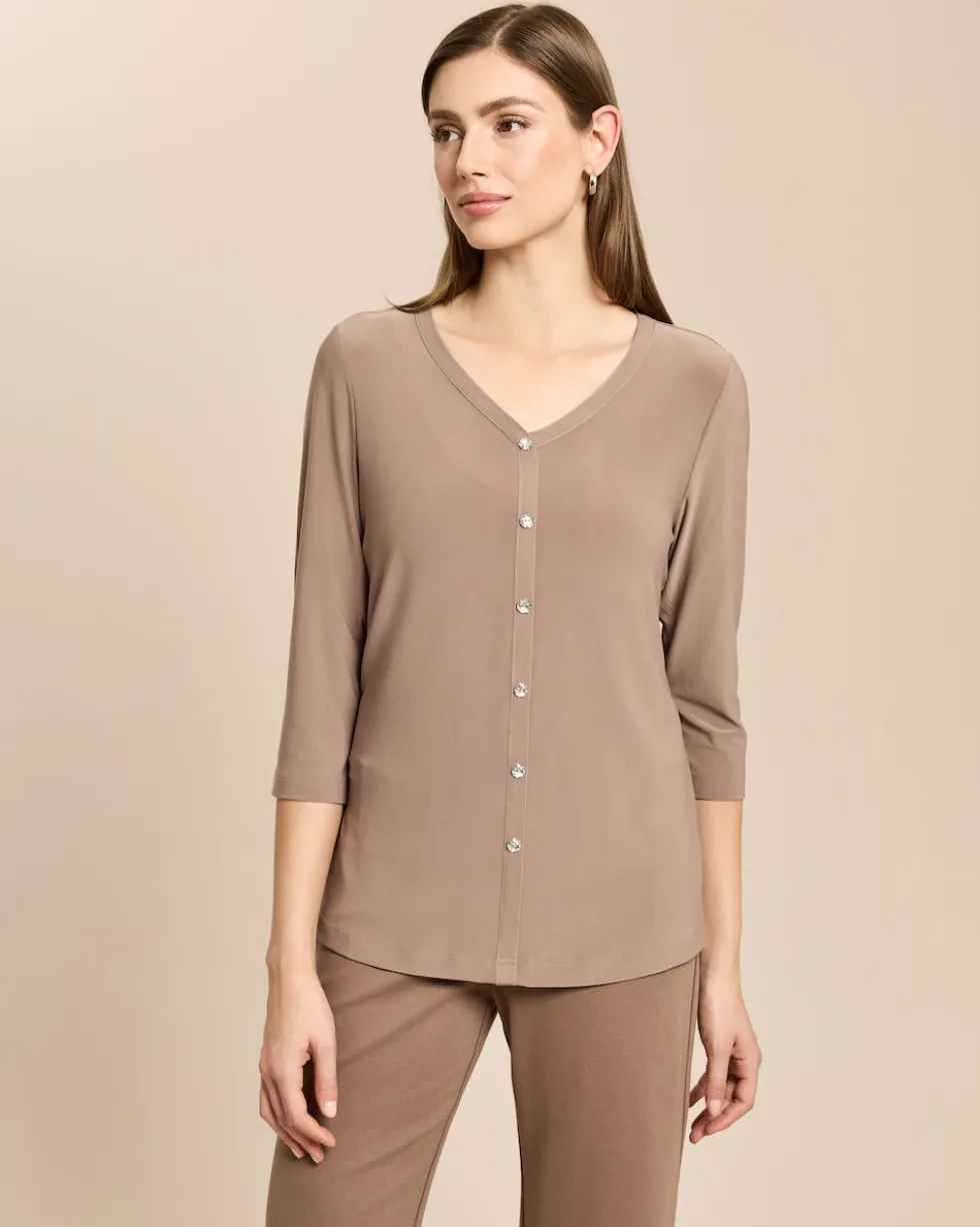 Shirt mit Knopfleiste Schmuckknöpfe