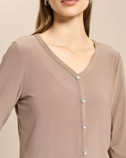 Shirt mit Knopfleiste Schmuckknöpfe