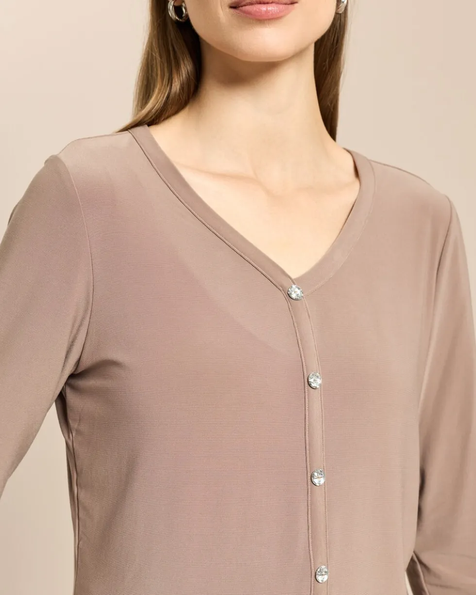 Shirt mit Knopfleiste Schmuckknöpfe