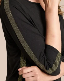 Shirt mit Leo-Print und Deko-Streifen