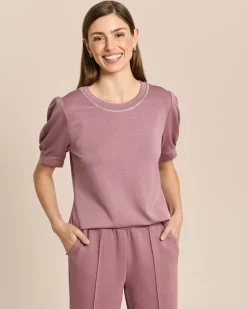 Shirt mit Metallic Garn