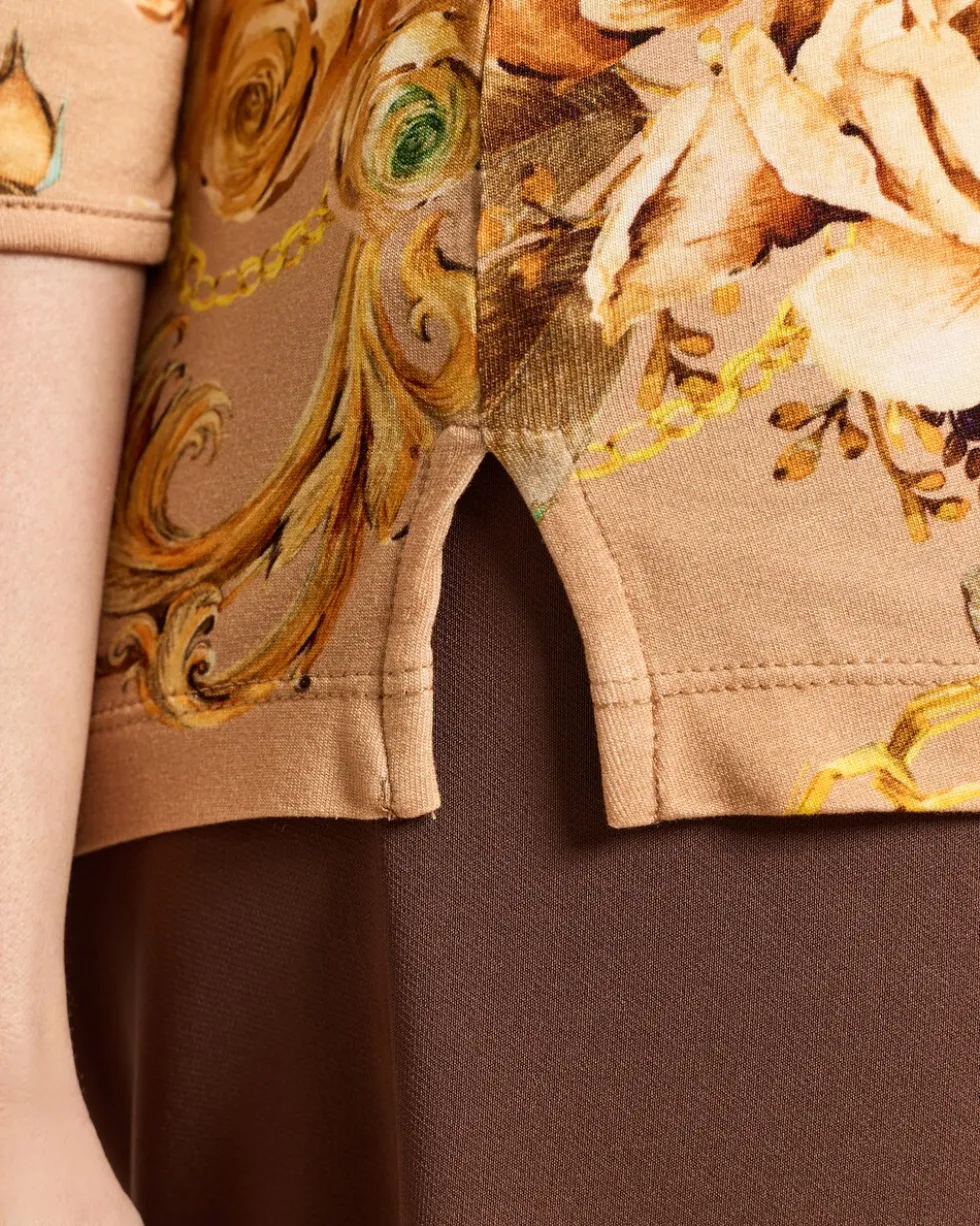 Shirt mit Rosen- und Ornamentdruck
