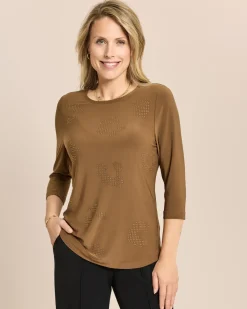 Shirt mit Strassdeko in Leoanordnung
