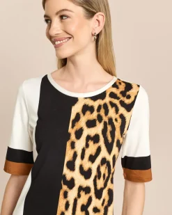 Shirt mit Streifen und Leoprint