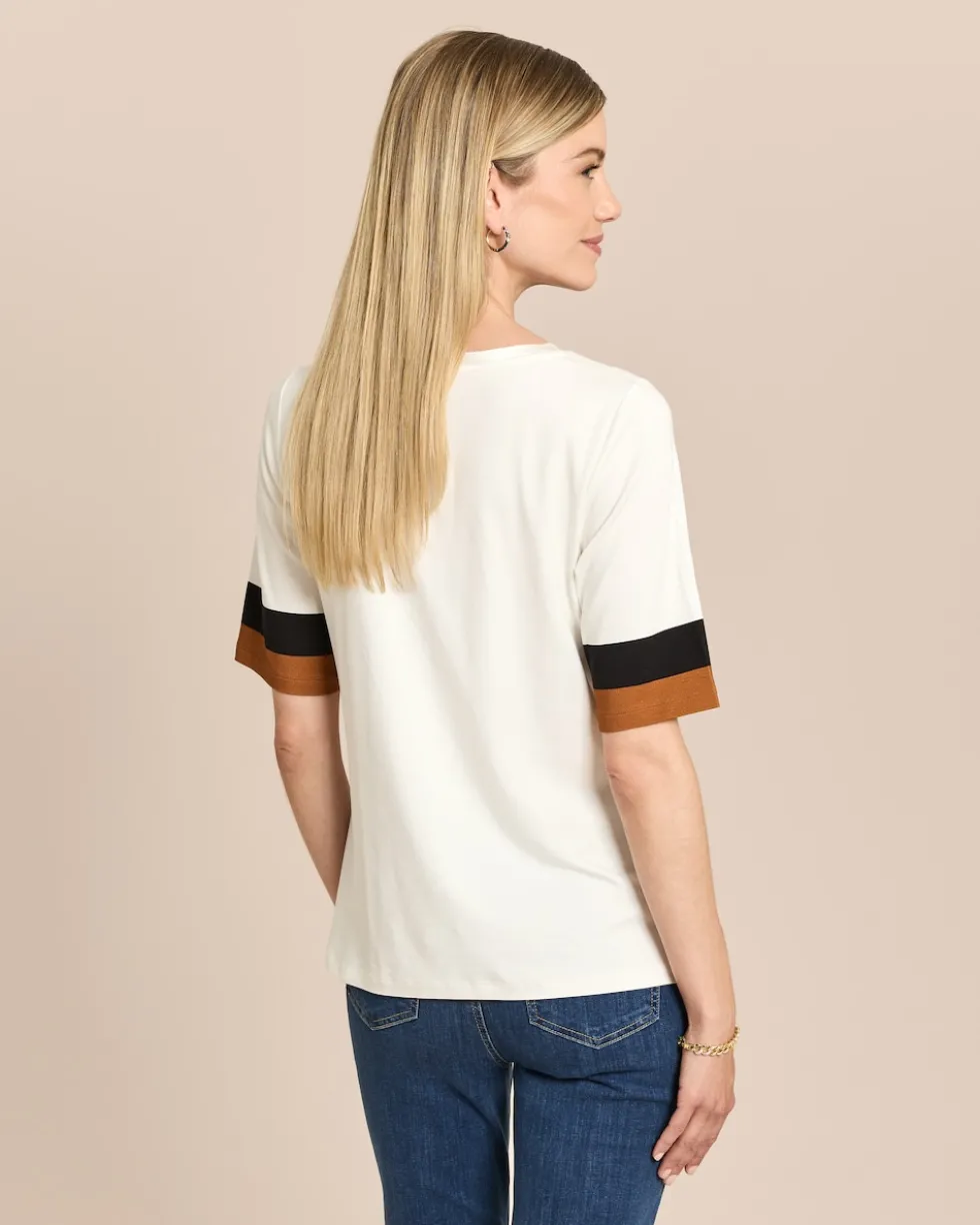 Shirt mit Streifen und Leoprint