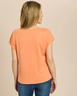 Shirt mit tonaler Blütenstickerei
