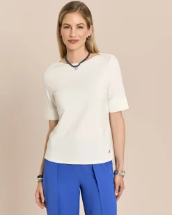 Shirt mit U-Boot-Ausschnitt