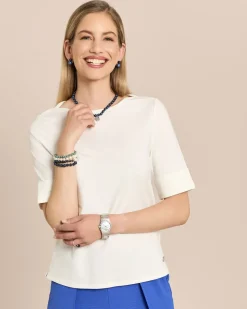 Shirt mit U-Boot-Ausschnitt