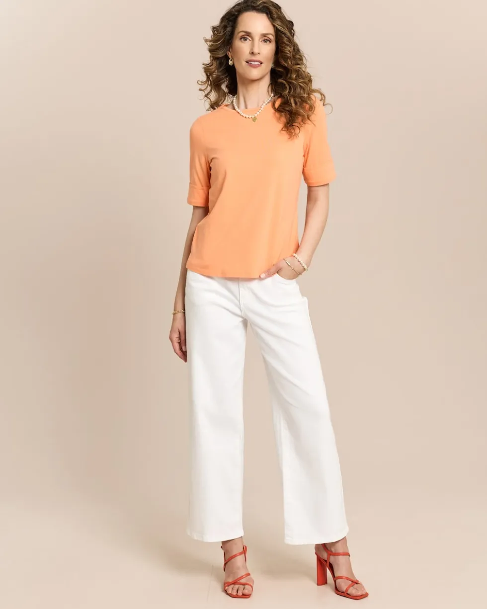 Shirt mit U-Boot-Ausschnitt