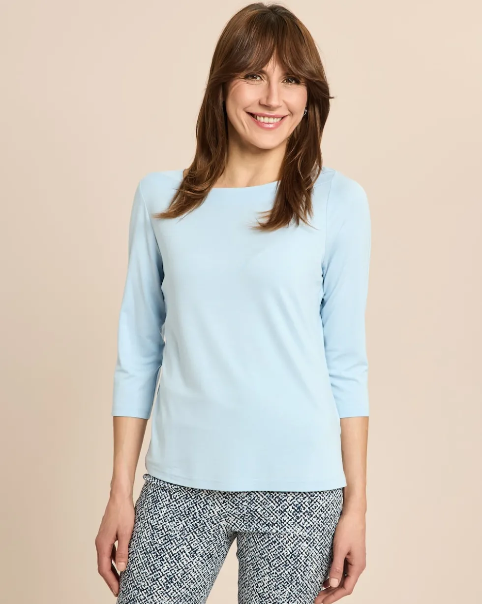 Shirt mit U-Boot-Ausschnitt