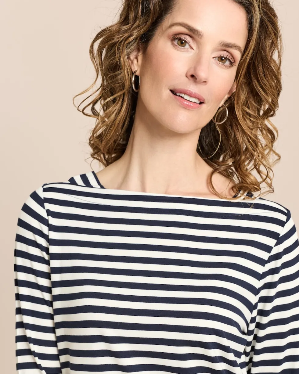 Shirt mit U-Boot-Ausschnitt