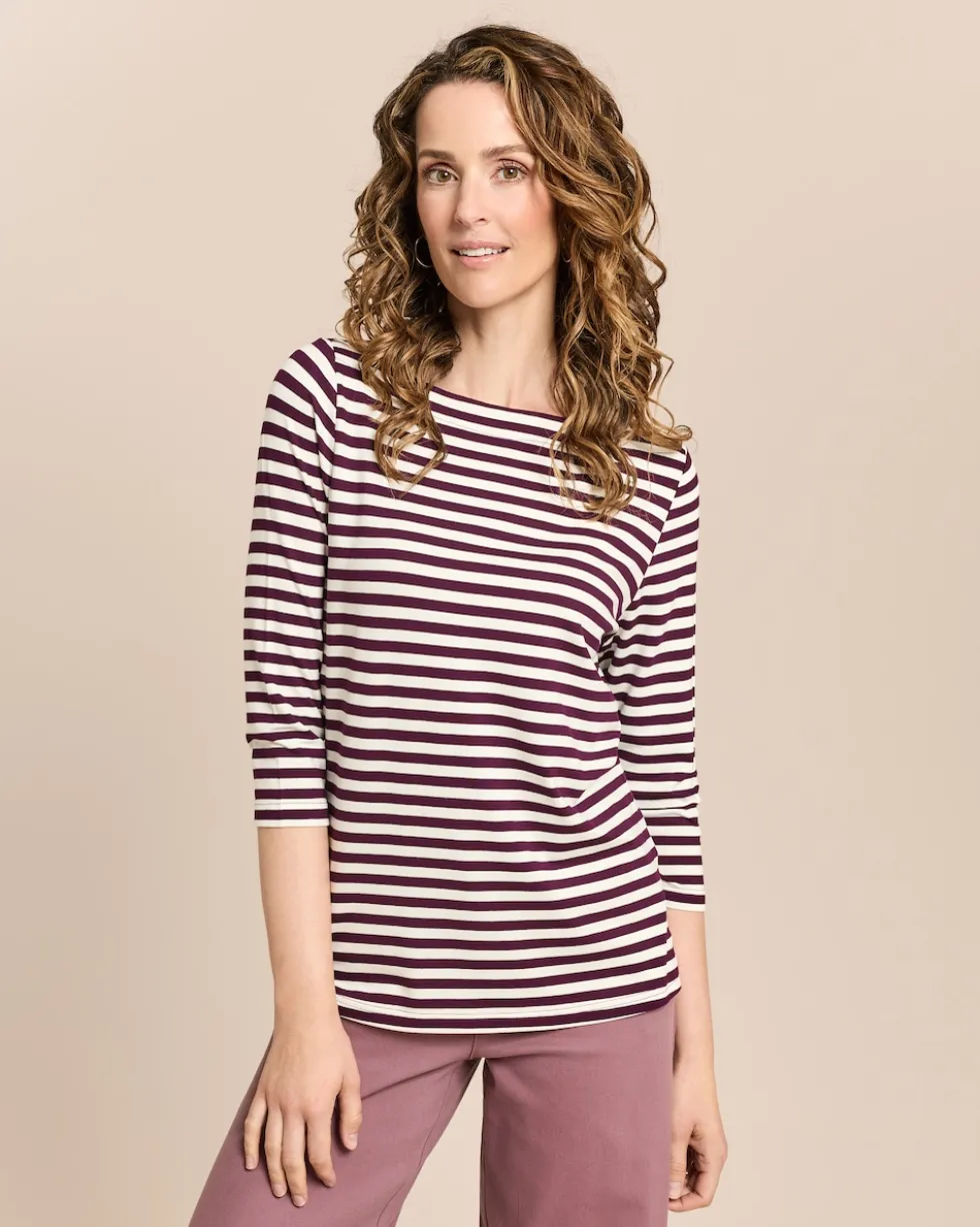 Shirt mit U-Boot-Ausschnitt
