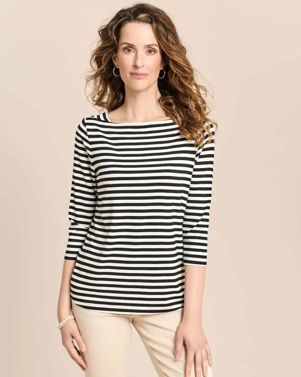 Shirt mit U-Boot-Ausschnitt