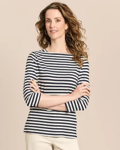 Shirt mit U-Boot-Ausschnitt