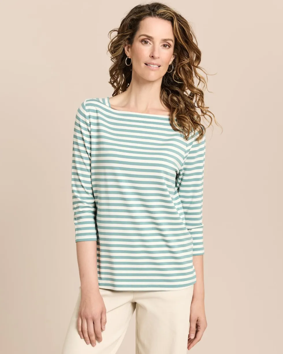 Shirt mit U-Boot-Ausschnitt