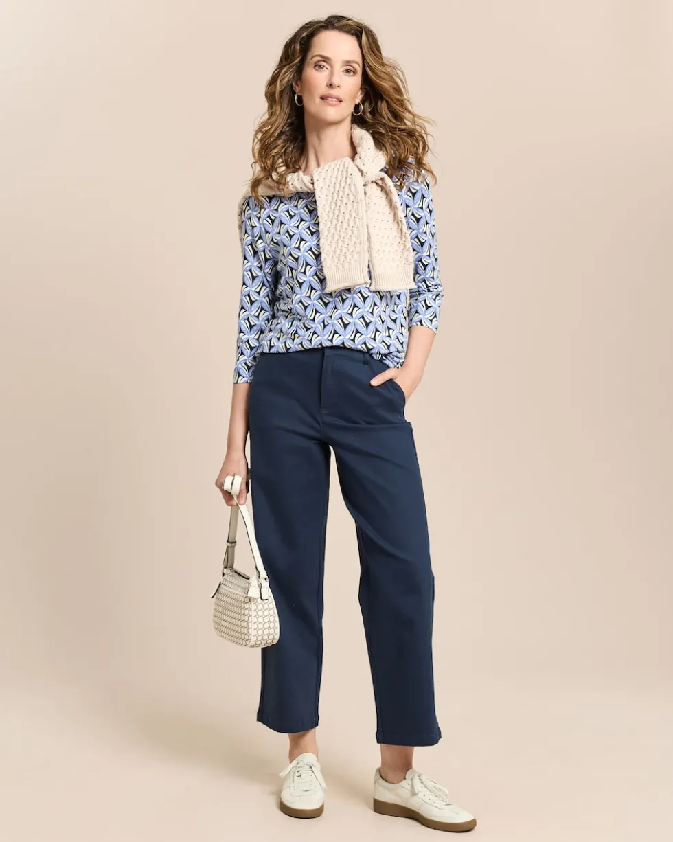 Shirt mit U-Boot-Ausschnitt