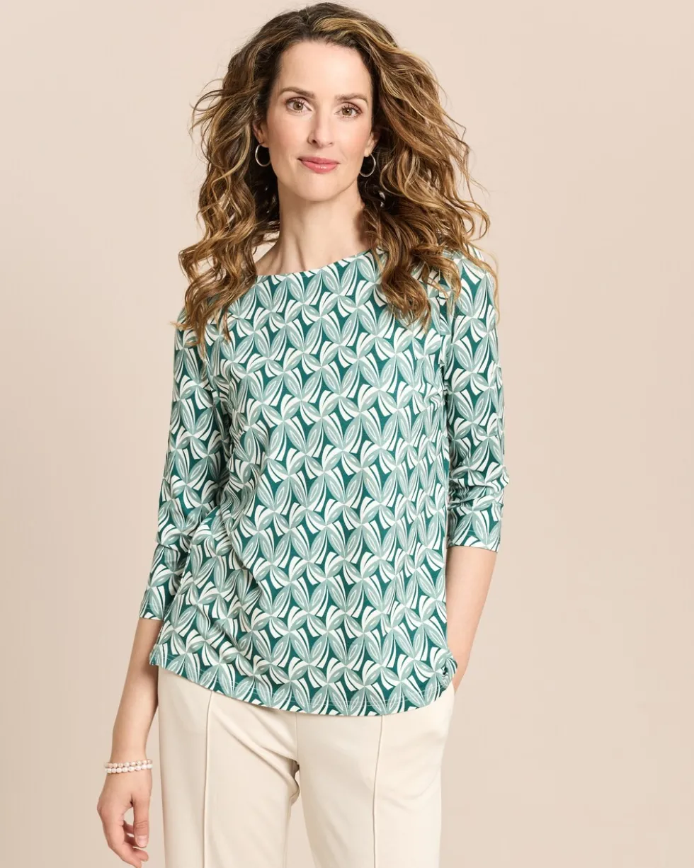 Shirt mit U-Boot-Ausschnitt
