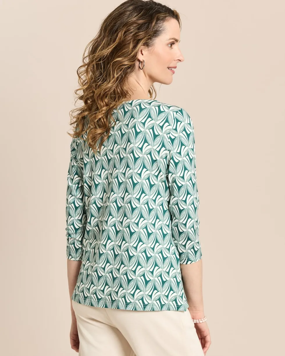 Shirt mit U-Boot-Ausschnitt