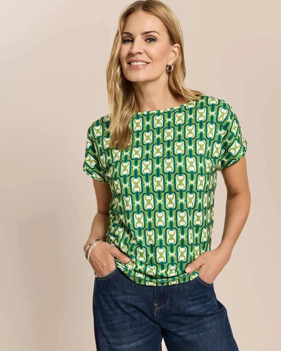 Shirt mit U-Boot-Ausschnitt