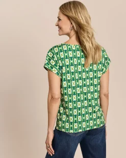 Shirt mit U-Boot-Ausschnitt