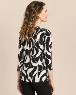 Shirt mit V-Ausschnitt und Alloverdruck