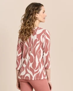 Shirt mit V-Ausschnitt und Alloverdruck