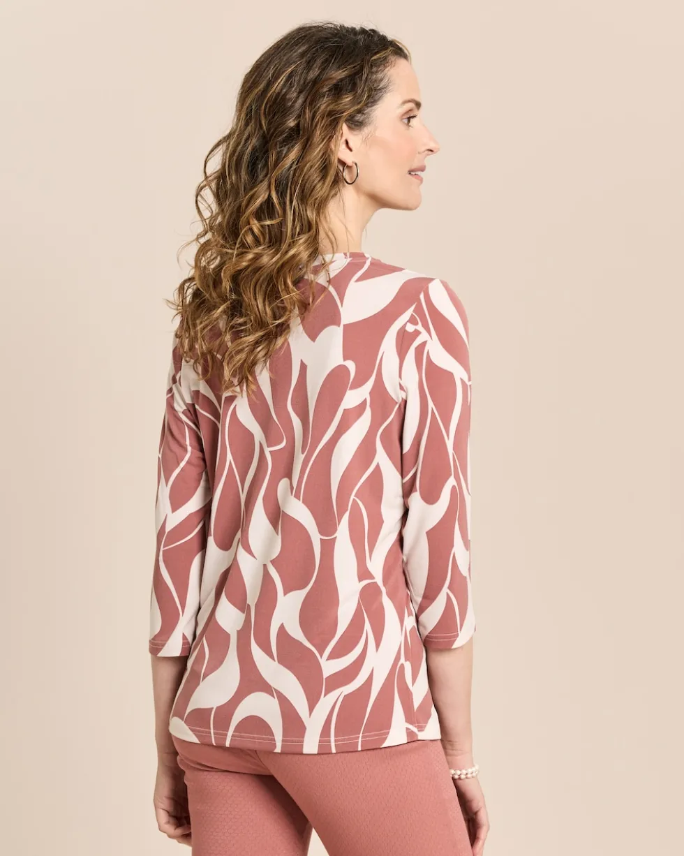 Shirt mit V-Ausschnitt und Alloverdruck