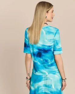 Shirt mit V-Ausschnitt und Druck