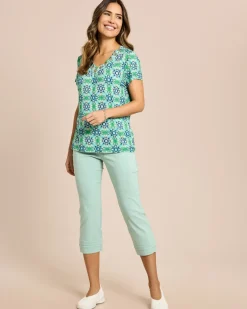 Shirt Mosaik-Druck in Batik-Optik