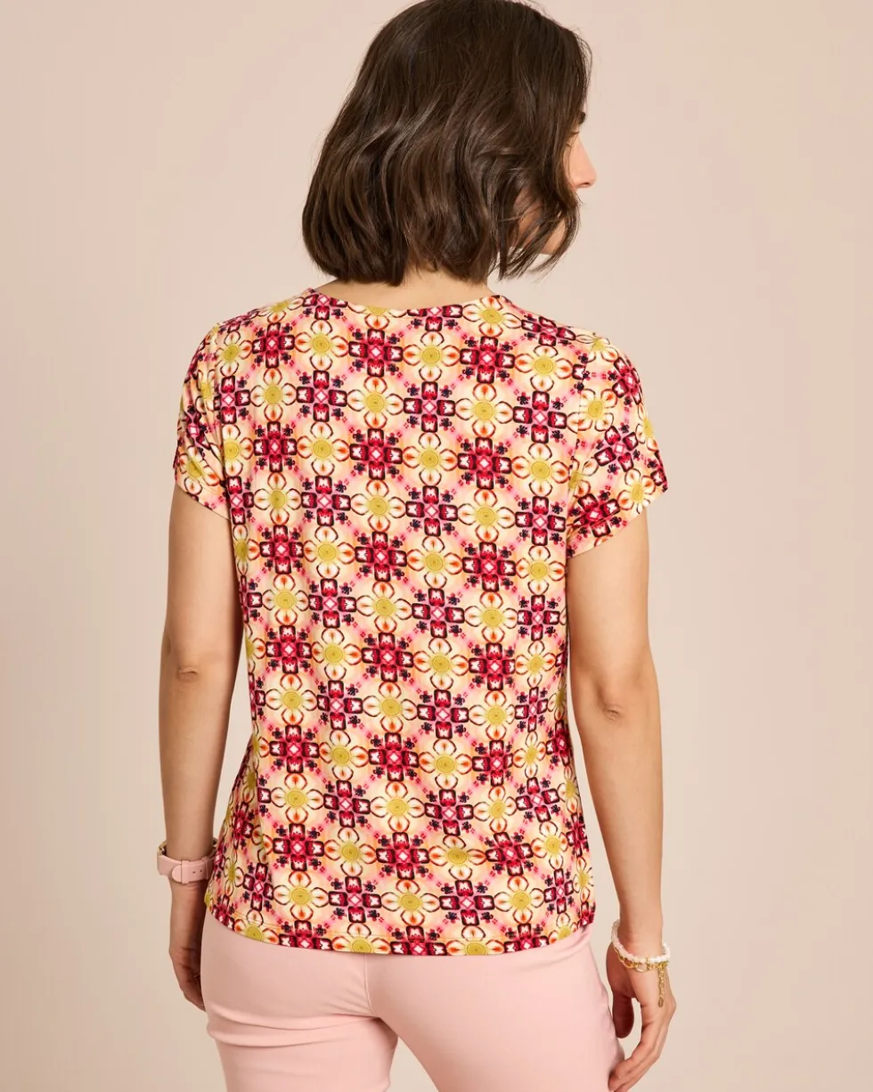 Shirt Mosaik-Druck in Batik-Optik