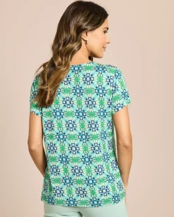 Shirt Mosaik-Druck in Batik-Optik