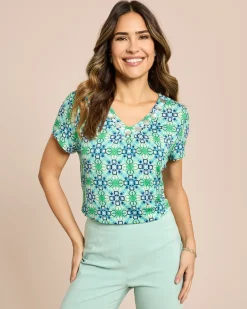 Shirt Mosaik-Druck in Batik-Optik