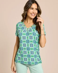Shirt Mosaik-Druck in Batik-Optik