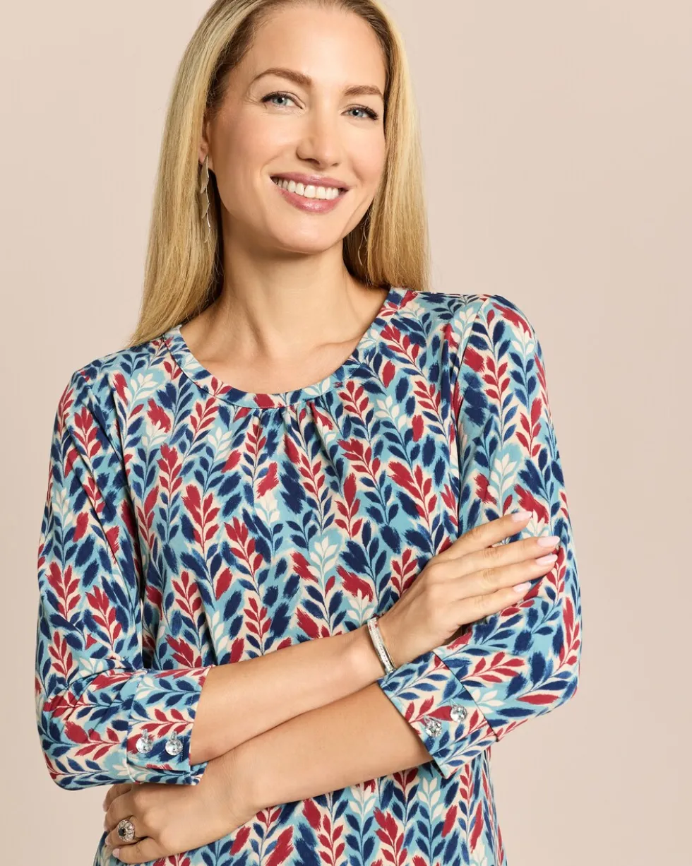 Shirt Rundhals mit Fältchen