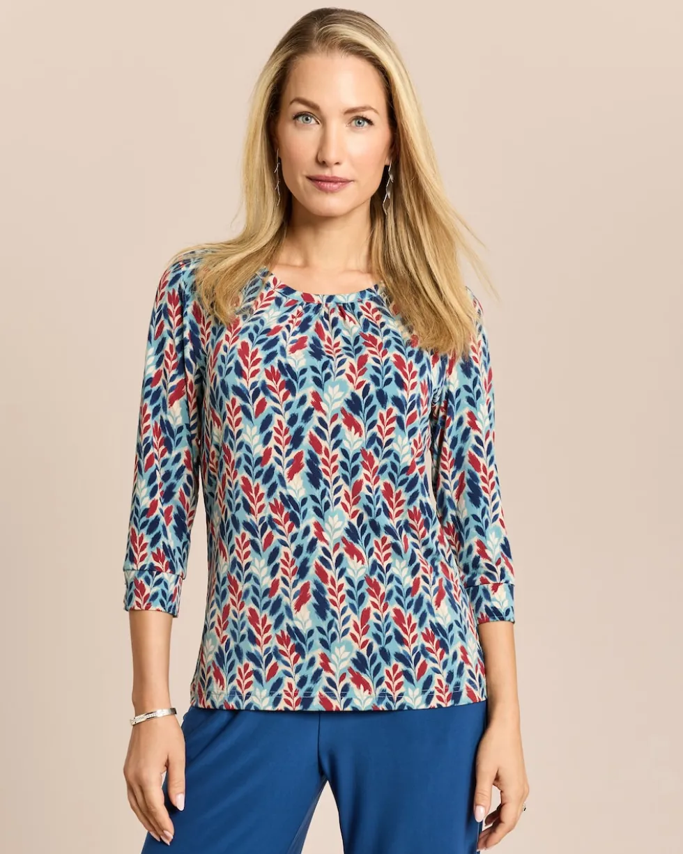 Shirt Rundhals mit Fältchen