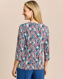Shirt Rundhals mit Fältchen