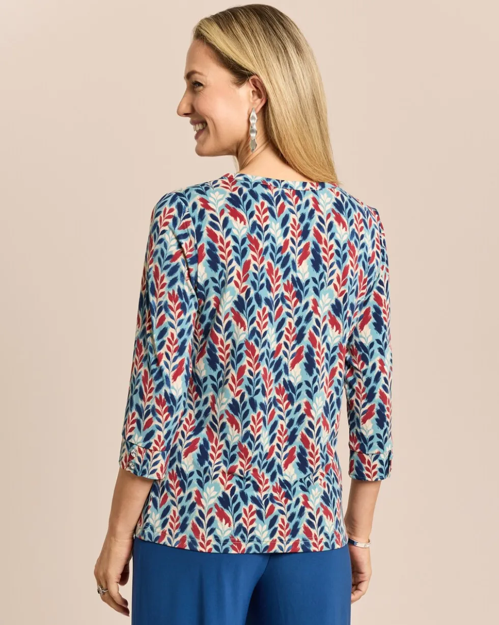 Shirt Rundhals mit Fältchen