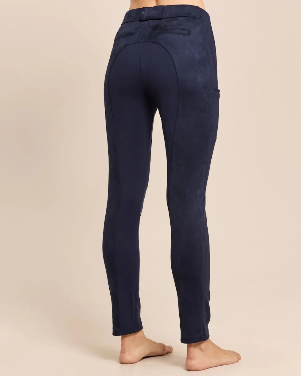 Skinny Veloursimitat Hose mit Ponte