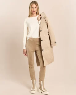Skinny Veloursimitat Hose mit Ponte