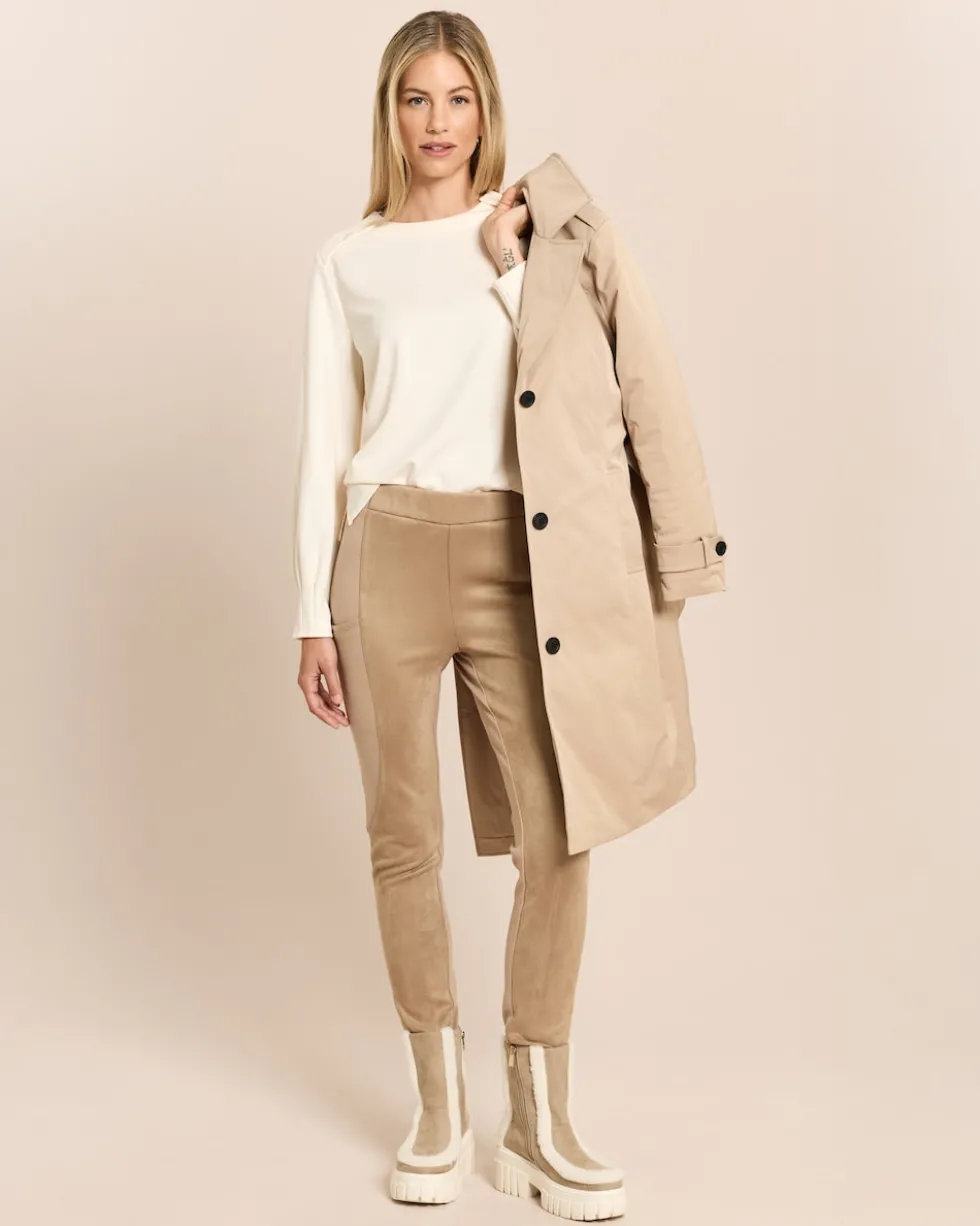 Skinny Veloursimitat Hose mit Ponte