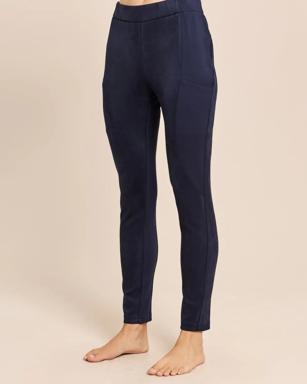 Skinny Veloursimitat Hose mit Ponte