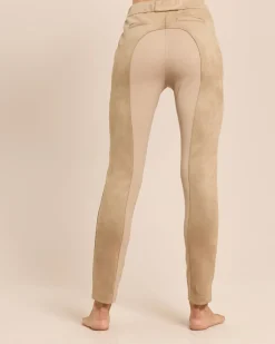 Skinny Veloursimitat Hose mit Ponte