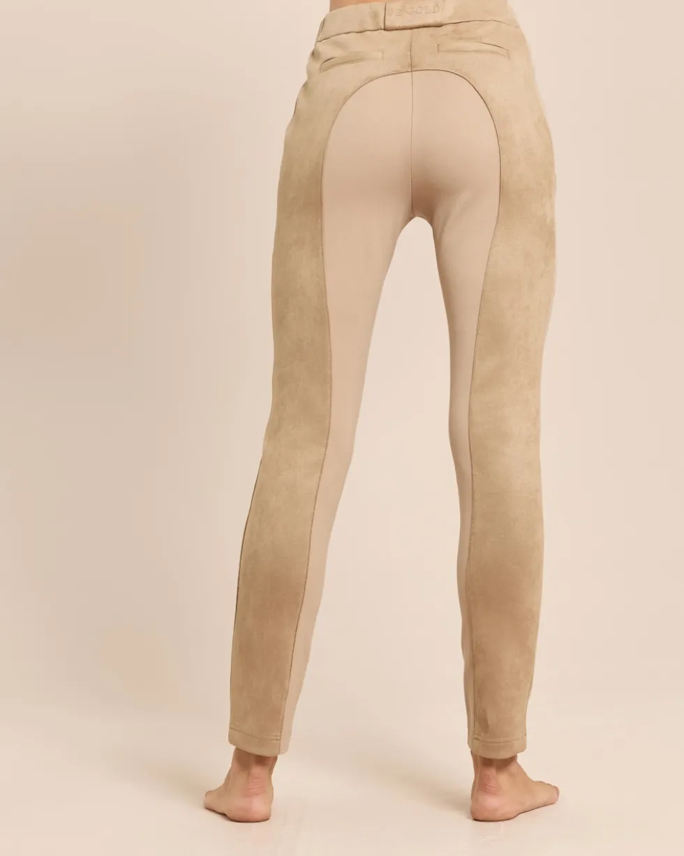 Skinny Veloursimitat Hose mit Ponte