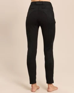 Skinny Veloursimitat Hose mit Ponte