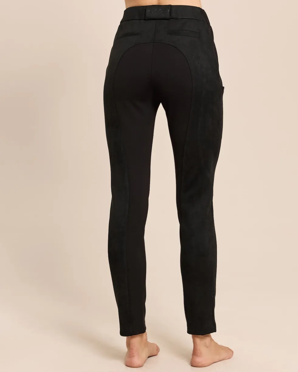 Skinny Veloursimitat Hose mit Ponte