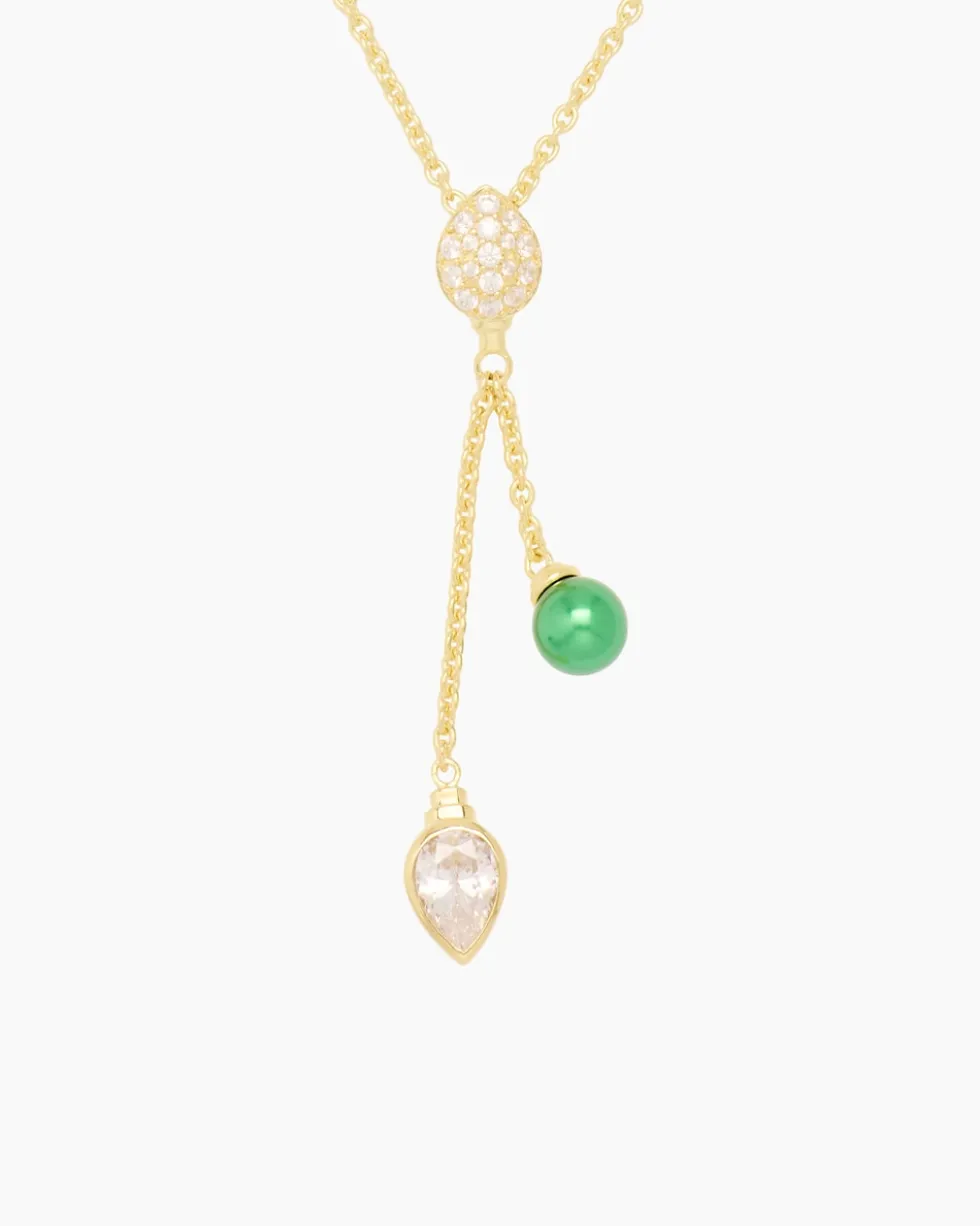 Slidercollier mit Muschelkernperle und Zirkonia