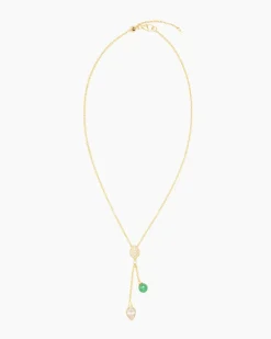 Slidercollier mit Muschelkernperle und Zirkonia