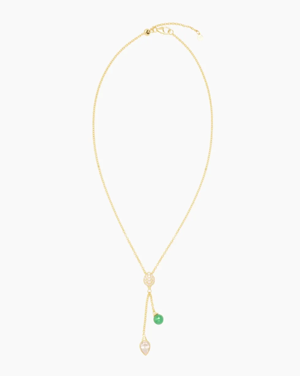 Slidercollier mit Muschelkernperle und Zirkonia