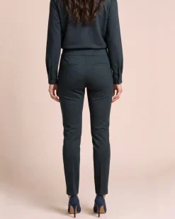 Slim Fit Hose aus bedruckter Ponte