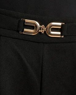 Slim Fit Hose mit Dekoelement am Bund